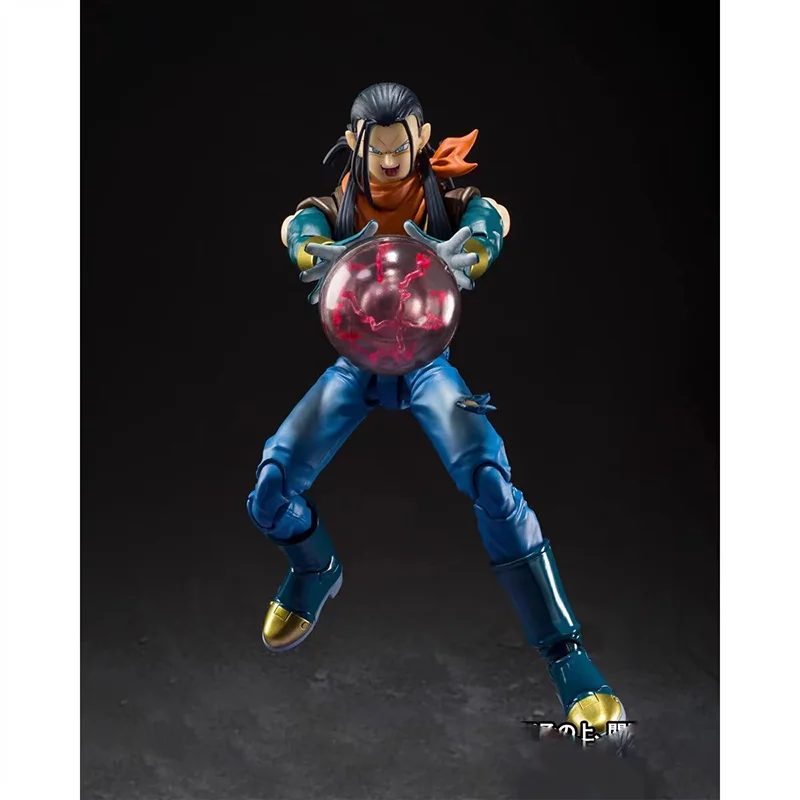 100% Original Bandai S.H.Figuarts SHF SUPER Android 17 GT Dragon Ball en Stock Anime colección de figuras de acción modelo Juguetes