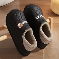 Waterproof Cotton Slippers for Women Men Winter Outdoor Indoor Home Plush Warm Thick Sole Anti slip Cotton Shoes for Couple 2