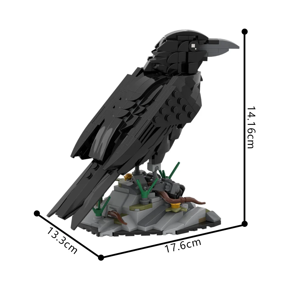 MOC Raven Model Bouwstenen Sets Slimme Raven Zwarte Vogel 3D Huisdecoratie Steentjes STEM Speelgoed Volwassenen Valentijnsdag Cadeau - afbeelding 1