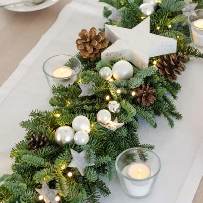 Premium Noveson Christmas Decoration PE Rattan Package Window Pendant Door Frame Dining Table Ornament Christmas Tree
