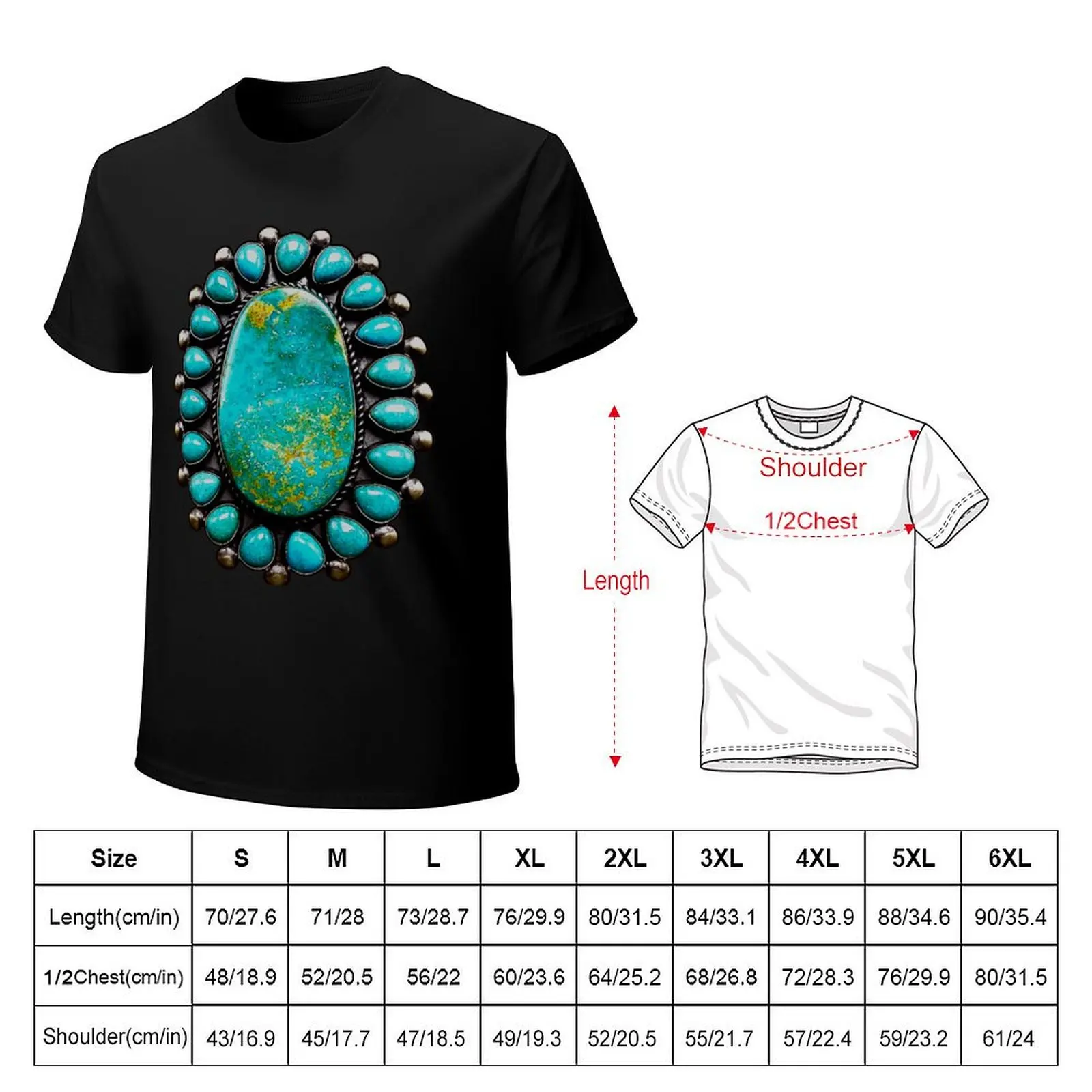 Turquoise Gemstone Jewelry T-Shirt shirts graphic tees man clothes oversized t shirt men