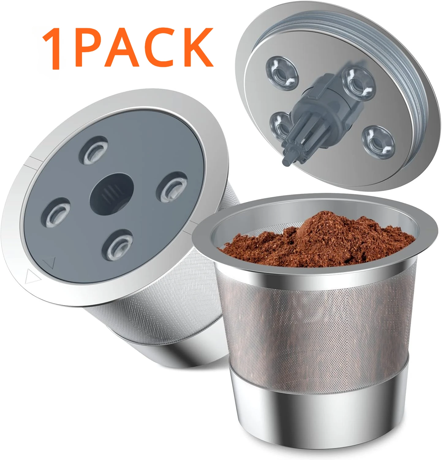 

1PACK Stainless Steel Reusable K Cups For Keurig K Supreme K Supreme Plus Refillable Five Holes K-Cups Pods Coffee Maker Filter