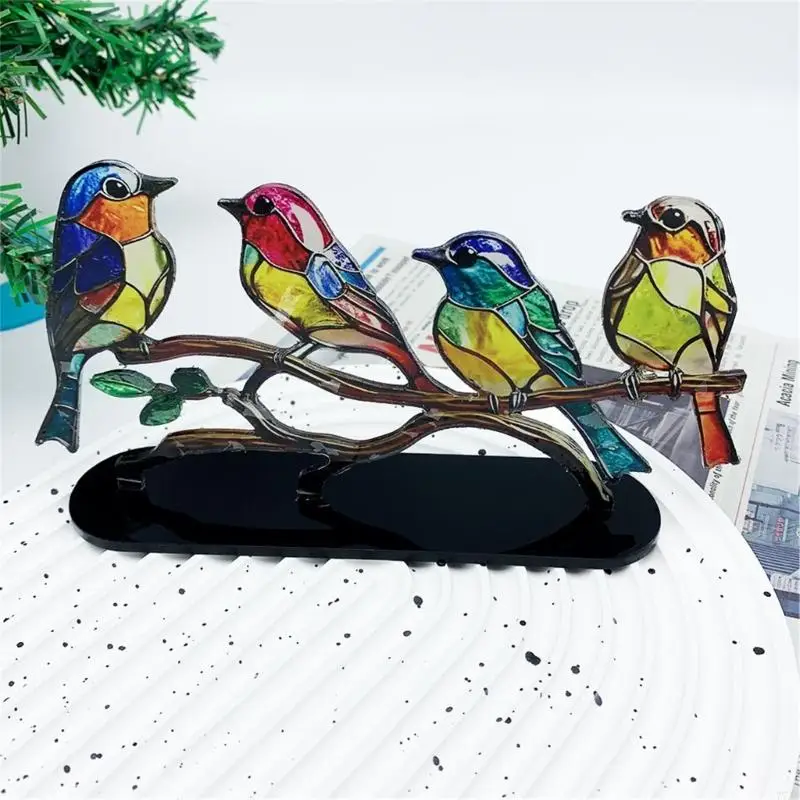 77JB Birds Desktop trang trí, chim acrylic hiện đại nghệ thuật trang trí nghệ thuật trang trí cho tủ, văn phòng, phòng khách nhà