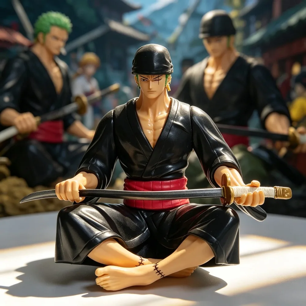 10cm/3,94 Zoll Anime ONE PIECE Figur Roronoa Zoro Actionfiguren PVC Sammlermodell Spielzeug für Geschenke