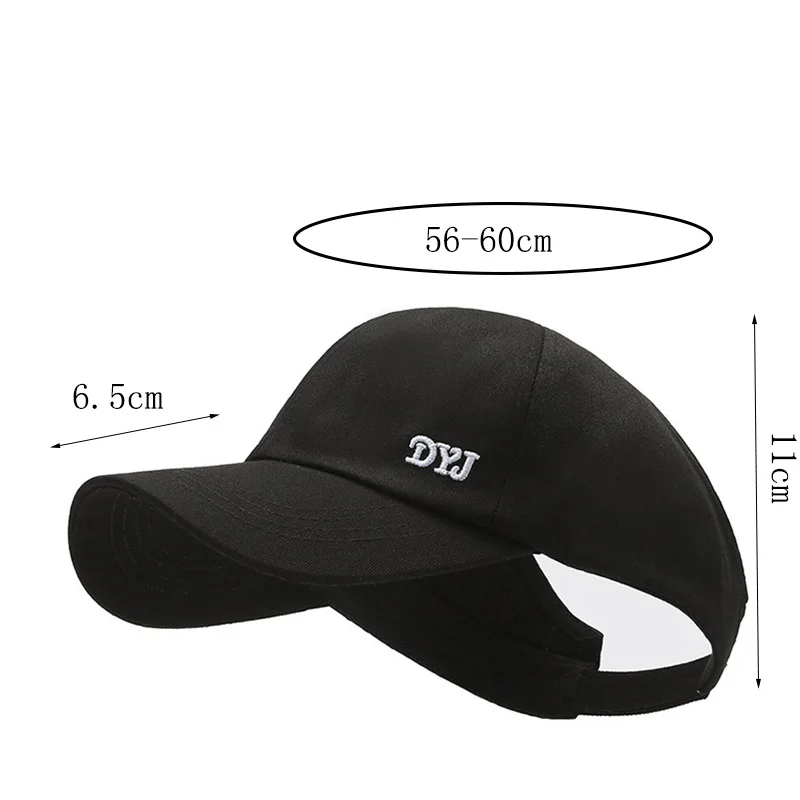 Women Summer Empty Roof Exposed Horsetail Baseball Cap Outdoor Sport Embroidery Letter Sunscreen Curved Brim Travel Sun Hat B36