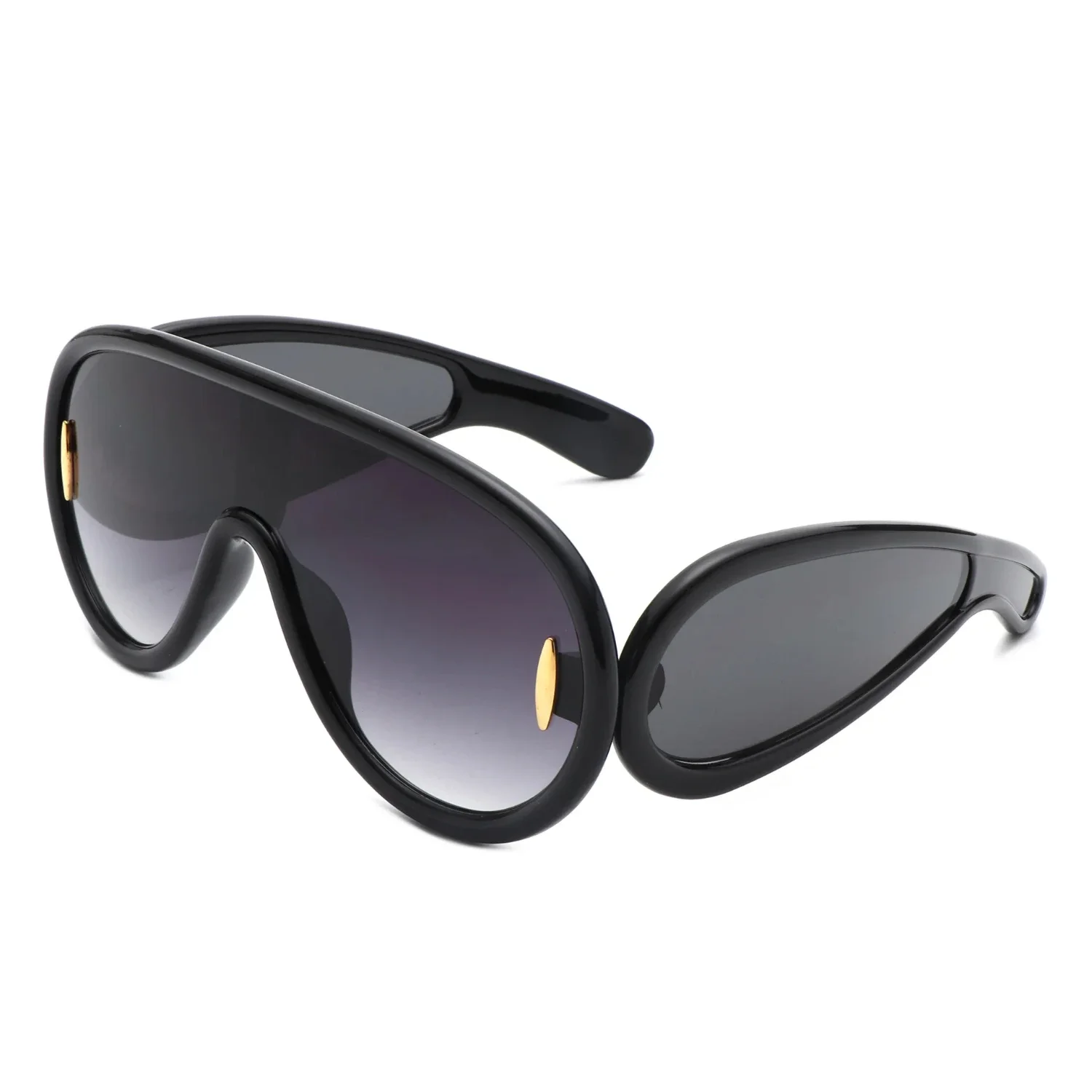 Cross border  sunglasses INS, popular on European and American internet, the same one-piece large frame toad glasses, persona