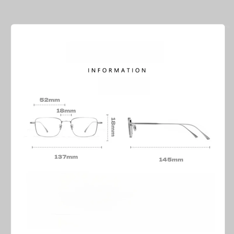 Ultra-light Titanium Retro Square Glasses