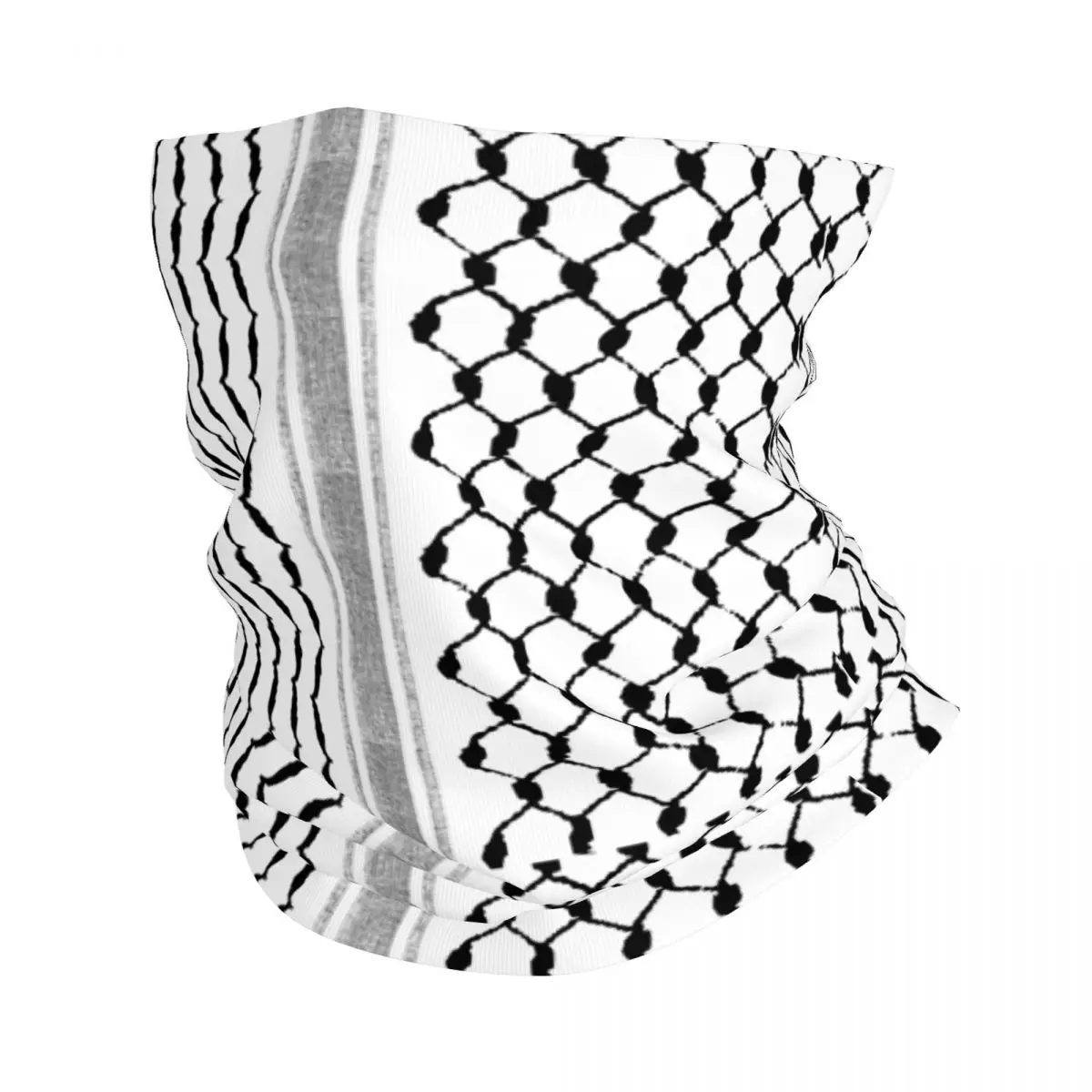 Palestinian Hatta Kufiya Folk Pattern Bandana Neck Gaiter Palestines Traditional Mask Scarf Warm Headband Fishing for Men Women