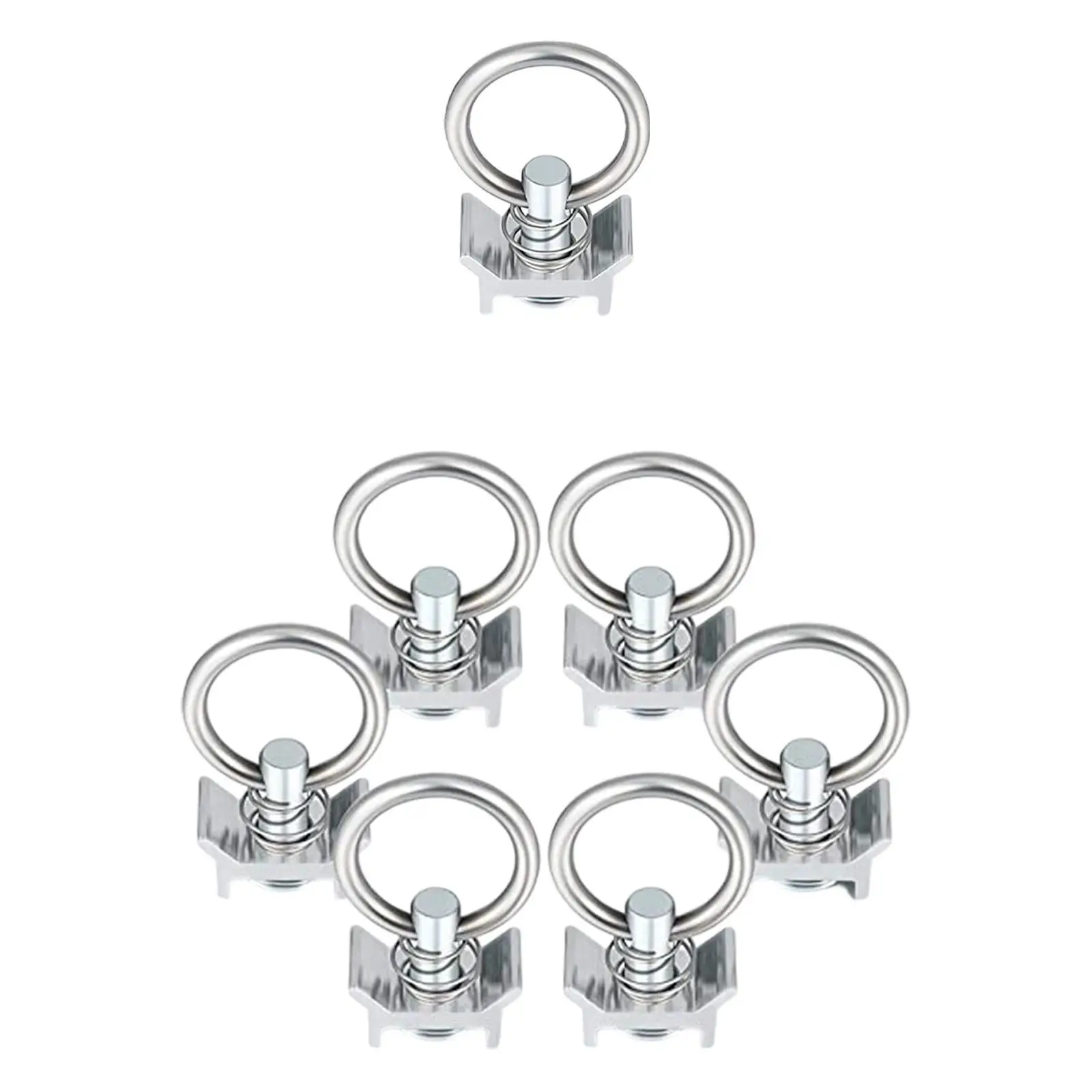 L Track Single Stud Tie Down Fitting with Ring Stainless Steel Easy Install for Truck Bed Cargo Management