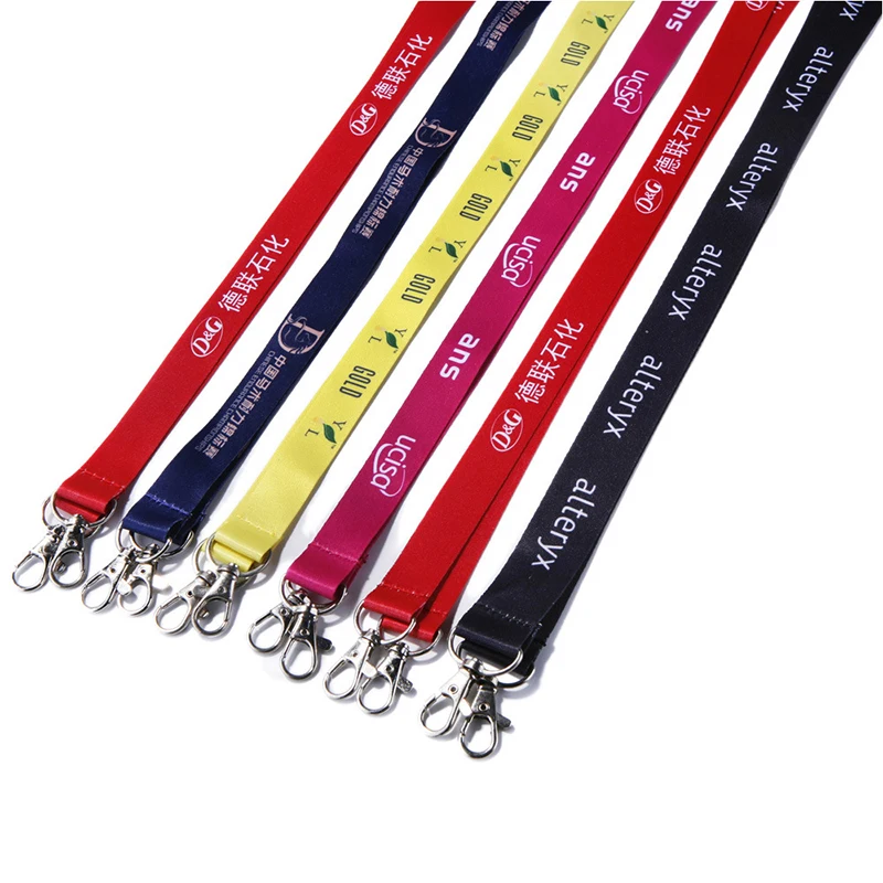 50 PCS Lanyards Custom Printing Double Hook Neck Strap Full Color Personalized Printing Key Rope Chain Without Cardholder