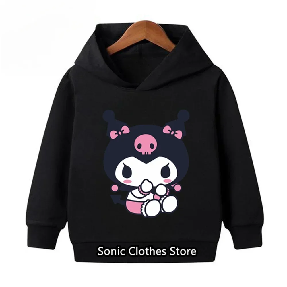 Sweatshirt Kids Kuromi Hoodie Manga Japanese Anime Children Kuromi Sweatshirt Kids Clothes Tops Boys Girls Tee Baby Hoodies