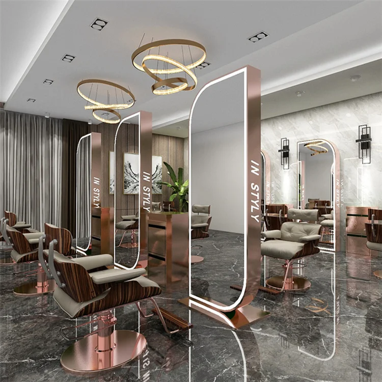 

Beauty Salon High Quality Full Length Wall Mounted Light Smart Espelho Saloon Defogger Dressing Hair Led Salon Mirrors