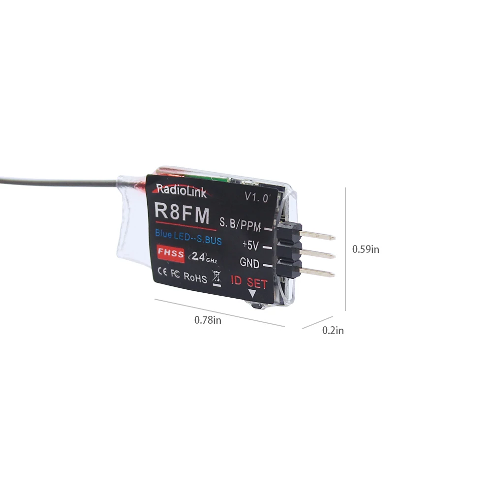 Radiolink 2.4GHz R8FM 8CH RC Receiver Super Mini Support SBUS PPM Signal for T8FB/T8S Transmitter