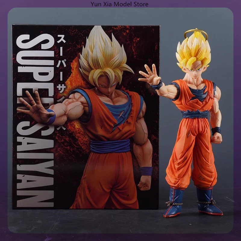 

24.5cm Dragon Ball Goku Super Saiyan 2 Standing Position Anime Figure Model Gk Statue Collection Desktop Decoration Ornament Toy