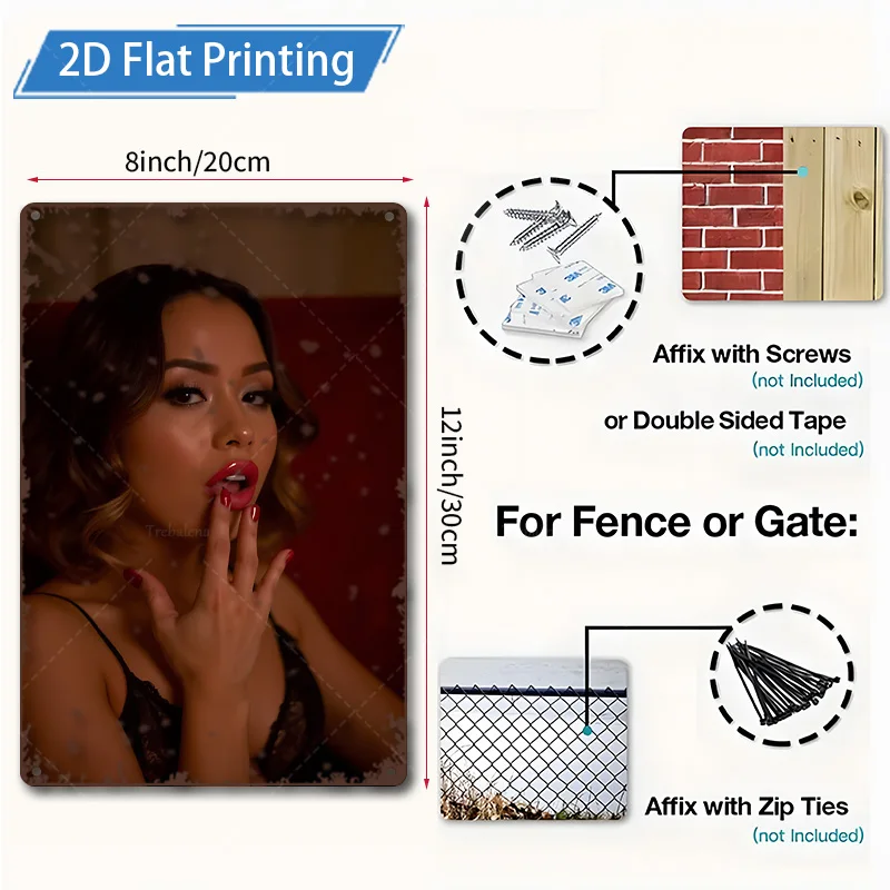 ป้ายโลหะ 1 ชิ้น, 4x16 นิ้ว "ศิลปะบนผนังการพิมพ์แบบแบน 2 มิติที่ทันสมัย: ผู้หญิงที่สง่างามในสีดํา, ตกแต่งห้องนั่งเล่น"