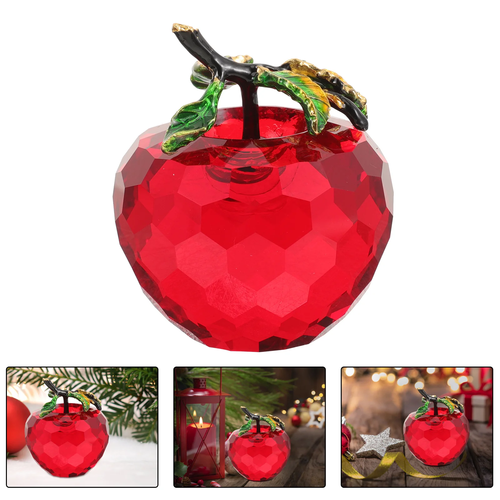 

Creative Crystal Apple Craft Premium Desktop Decoration for Home Office Car Hotel Bar Living Room Bedroom Xmas Ornament