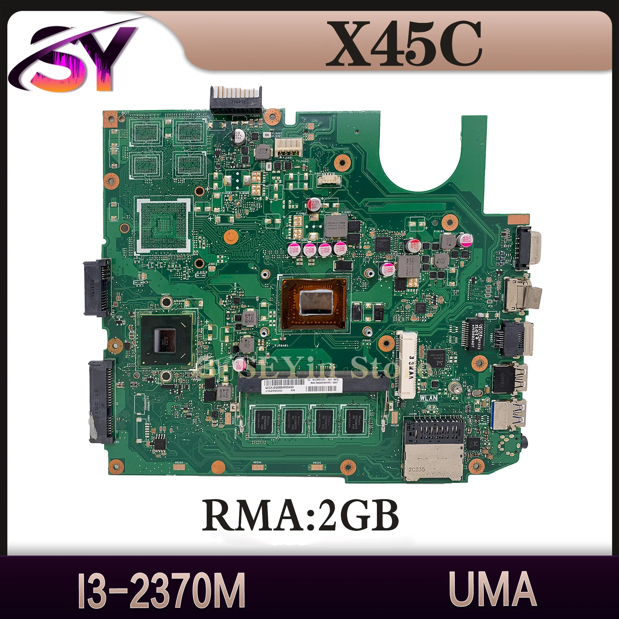 X45VD Mainboard For ASUS X45C F45VD F45C Laptop Motherboard I3-2370M Support i3 i5 2GB/4GB-RAM UMA/GT610M