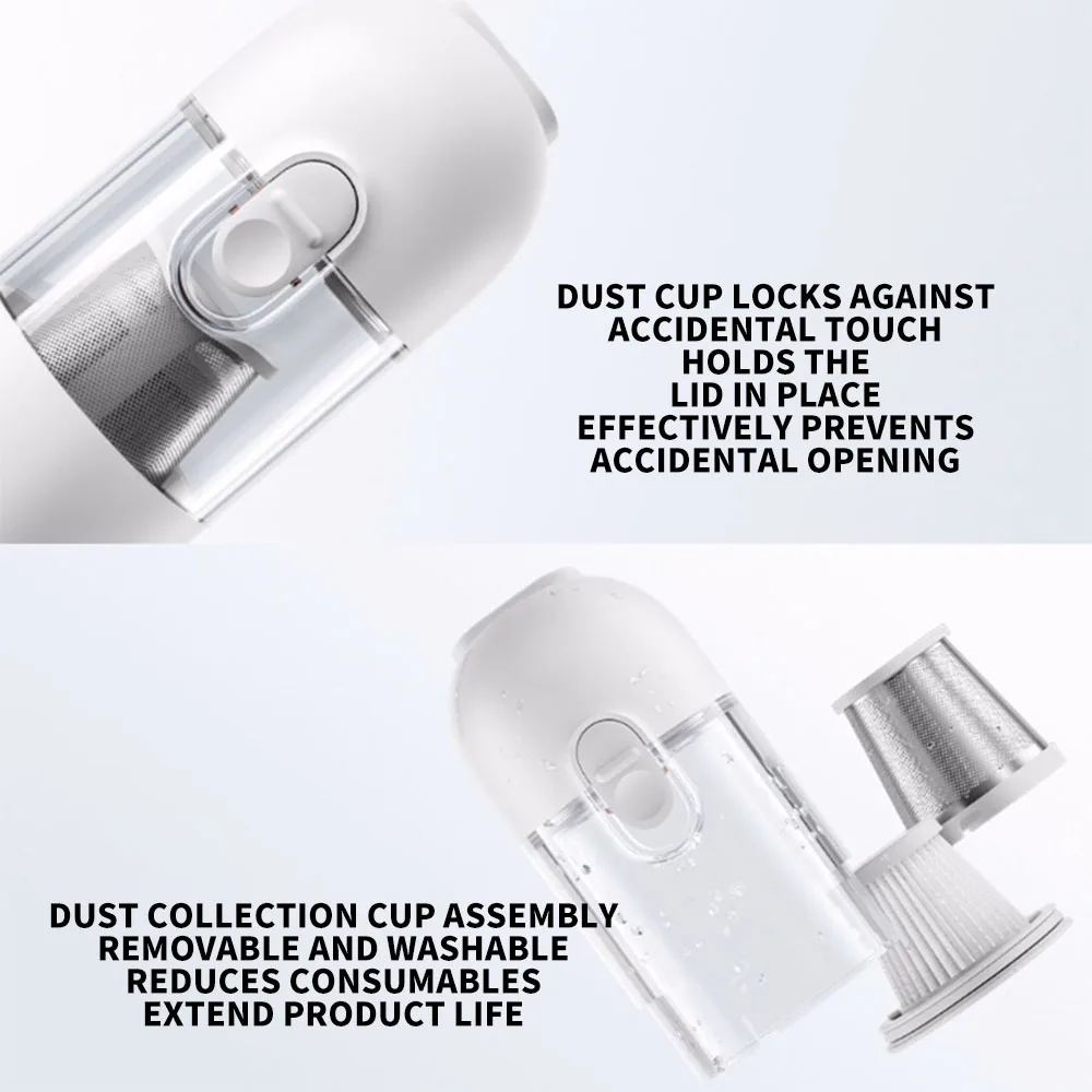 NEW XIAOMI MIJIA Portable Handheld Vacuum Cleaner For Home Car Mini Wireless Dust Catcher Collector 13000PA Cyclone Suction