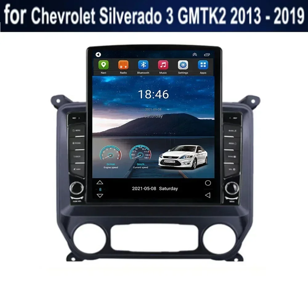 For Tesla Style 2Din Android 13 Car Radio For Chevrolet Silverado 3 GMTK2 2013-35 Multimedia Video Player GPS Stereo Carplay DSP