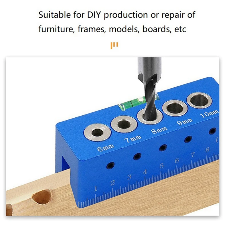 Hole Drilling Locator 6,7,8,9,10Mm Level Vertical Drilling Machine Fixture Log Tenon Pin Tool