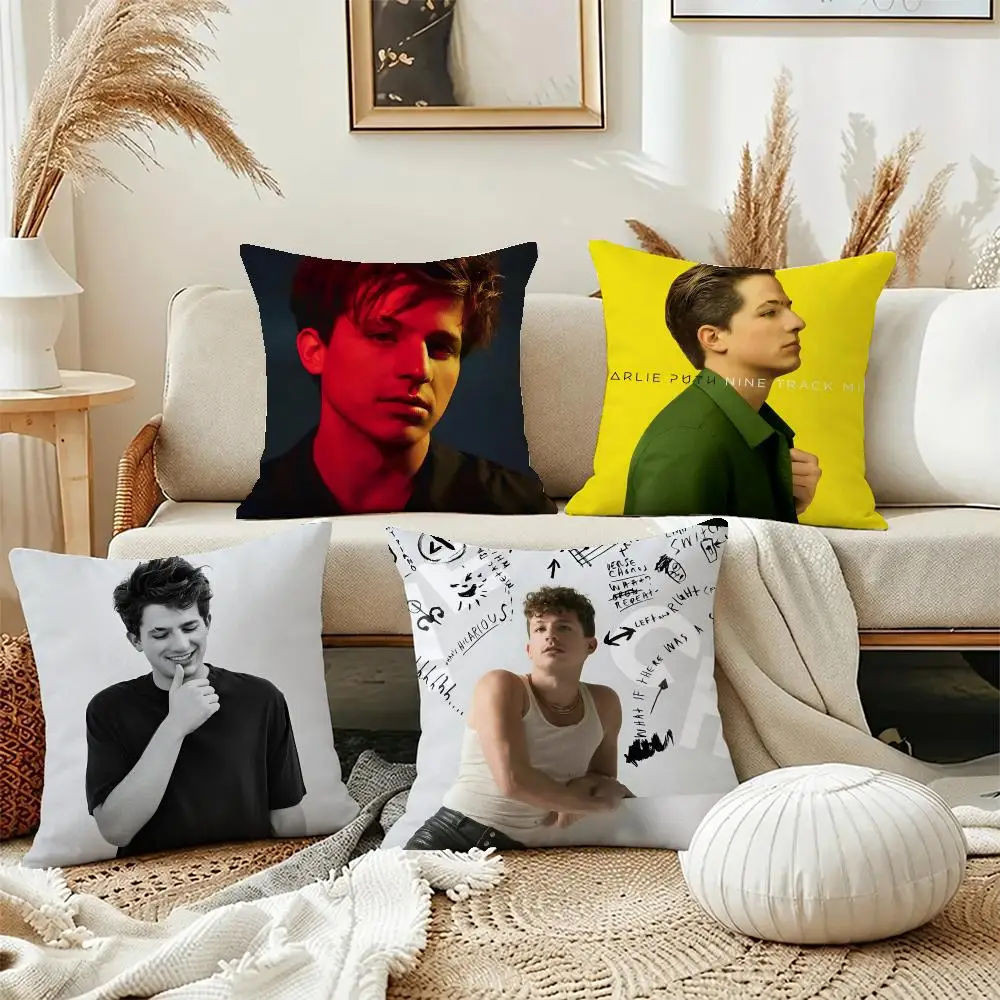 Pop Singer Charlie Puth Cushion Cover Short Plush Pillowcase, Washable Wrinkle Resistant Cover for Bedroom Gift