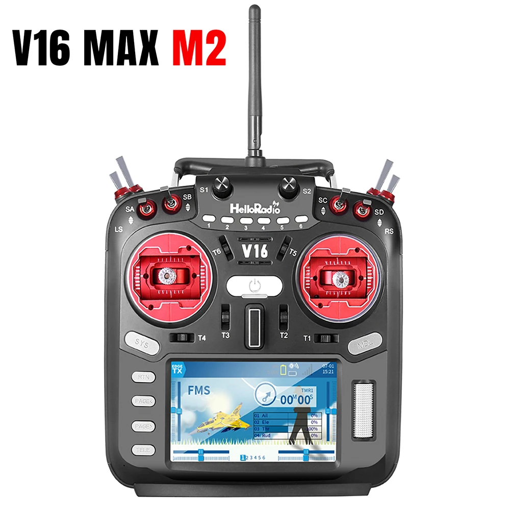 HelloRadiosky V16 MAX Remote Control 2.4GHZ 16CH 4.3In Display EDGTX Touch Screen Crossover Machine Parts for RC Car Boat Drone