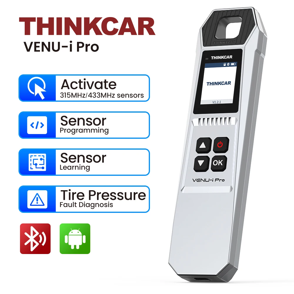 THINKCAR VENU iPRO 315MHz 433MHz TPMS Sensor Activate Learning Programming OBD Auto TPMS Monitoring Relearn Diagnostics Work via THINKDIAG+ APP THINKSCAN 689BT THINKTOOL series