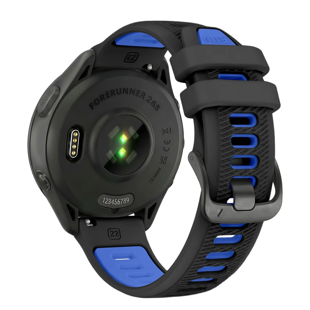 Universelles 22-mm-Sport-Silikonarmband für Garmin Forerunner 265 255 Musikband für Vivoactive 4/Venu 4 45 mm Armband-Uhrenarmband – Detail 16
