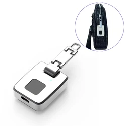 Small Electronic intelligent Smart zipper Anti theft metal Biometric Fingerprint Briefcase lock