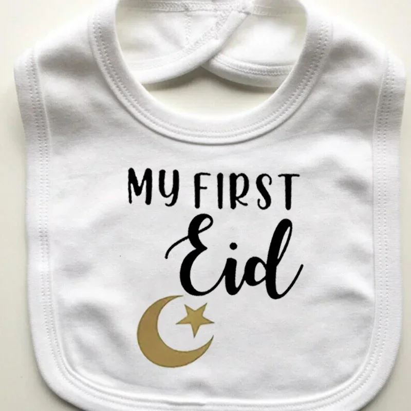 Moon star My First Ramadan baby boy girl bib happy Eid Mubarak Muslim Islamic Kareem Iftar festival decoration keepsake gift