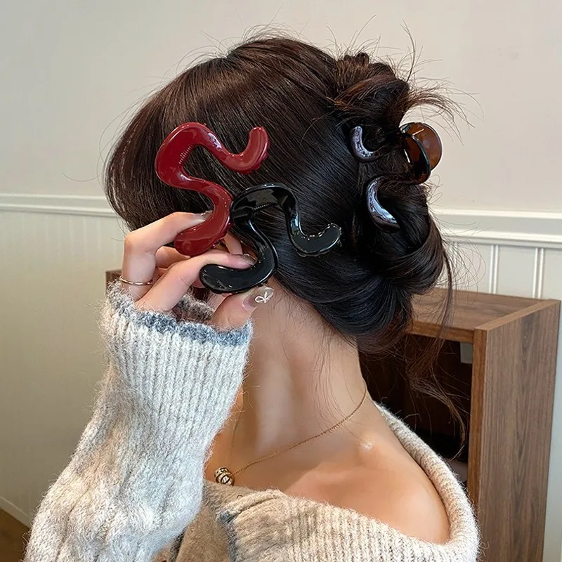 مشبك شعر نسائي أنيق دبوس شعر مميز إكسسوارات رأس خلفية بسيطة غير منتظمة لصيد الشعر 2025 مشابك شعر عصرية جديدة #2