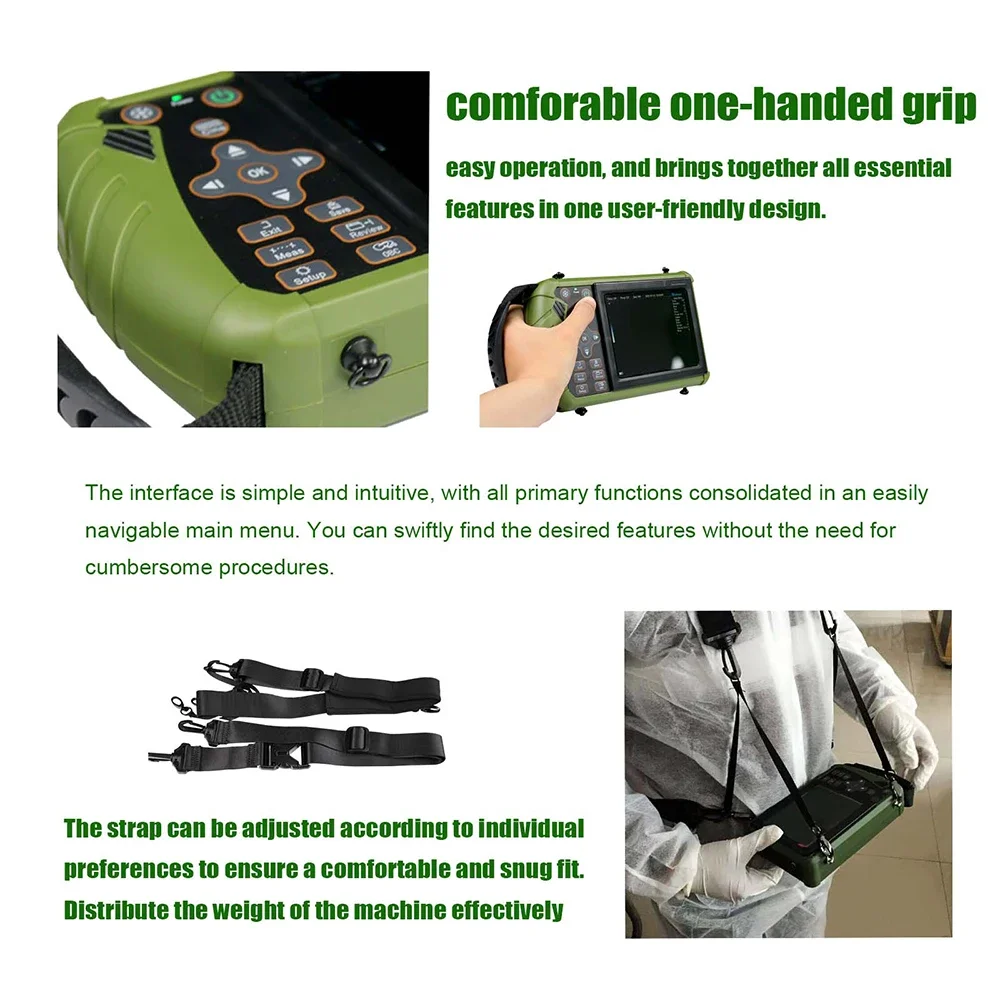 

Portable Veterinary Ultrasound Scanner, Vet Ultra Machine with 3.5MHz Convex Probe for Pig Sheep Goat Dogs Animals