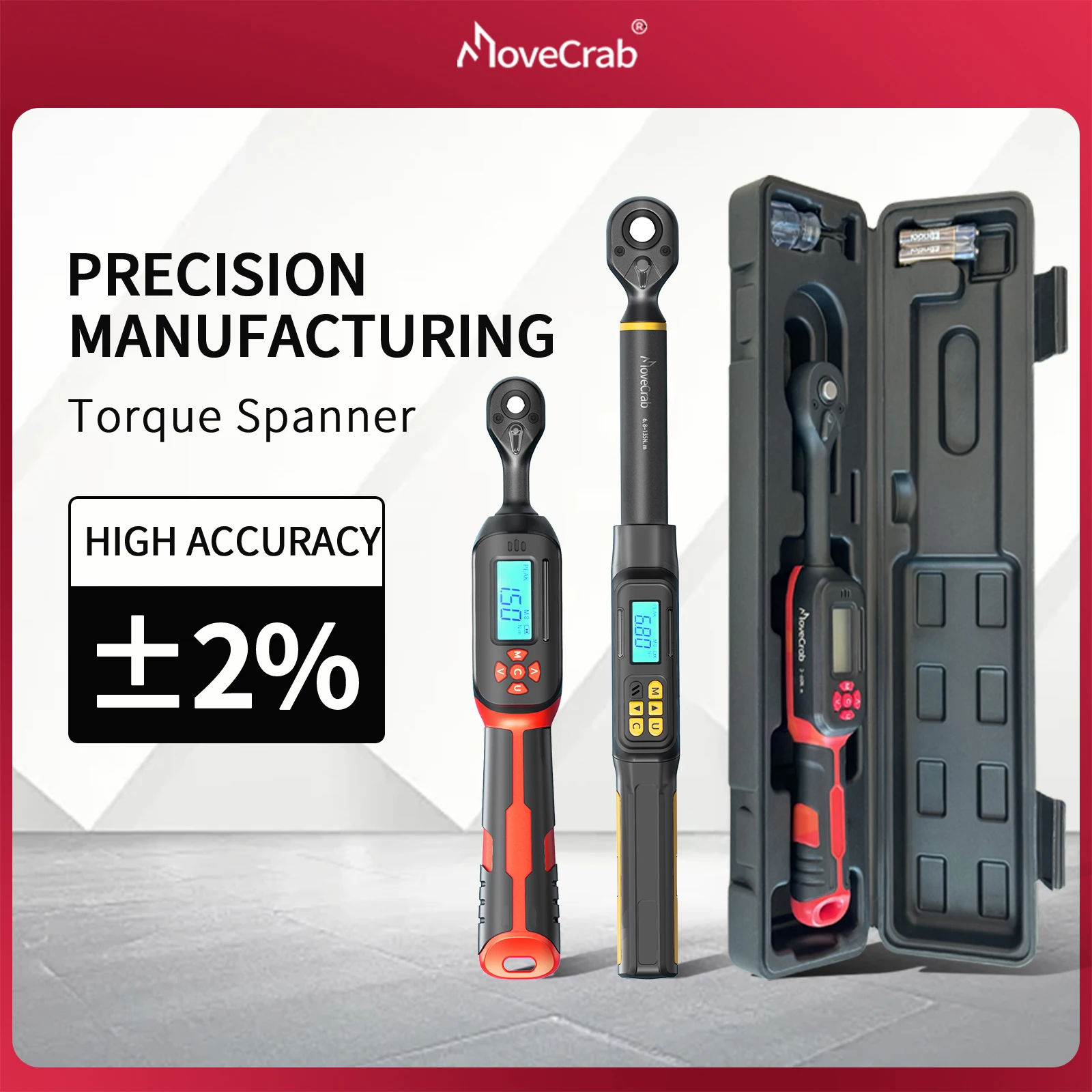 Digital Torque Wrench 1.5-340N.m with Preset Values 2% Accuracy Buzzer and LED Flash Notification