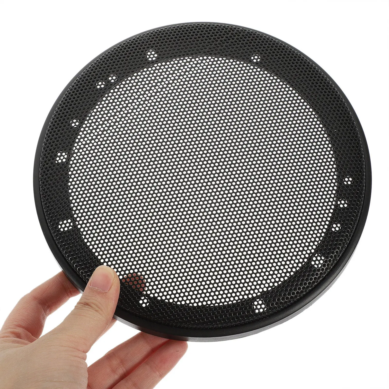 4Pcs 6.5 Inch Car Audio Speaker Mesh Covers Subwoofer Circle Grill Guard Plastic Frame Iron Mesh Protective Net