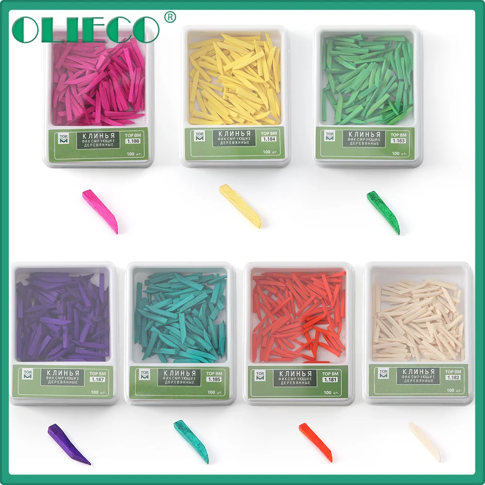 

OLIECO 100 шт./кор., стоматологические деревянные клинья, матричные матрицы, плотина, композитный инструмент для разделения зубов