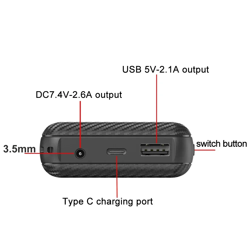 加熱ジャケットベストと下着用のパワーバンク、衣類用のポータブル充電電源、外部電話バッテリー、7.4v、20000mah、DC