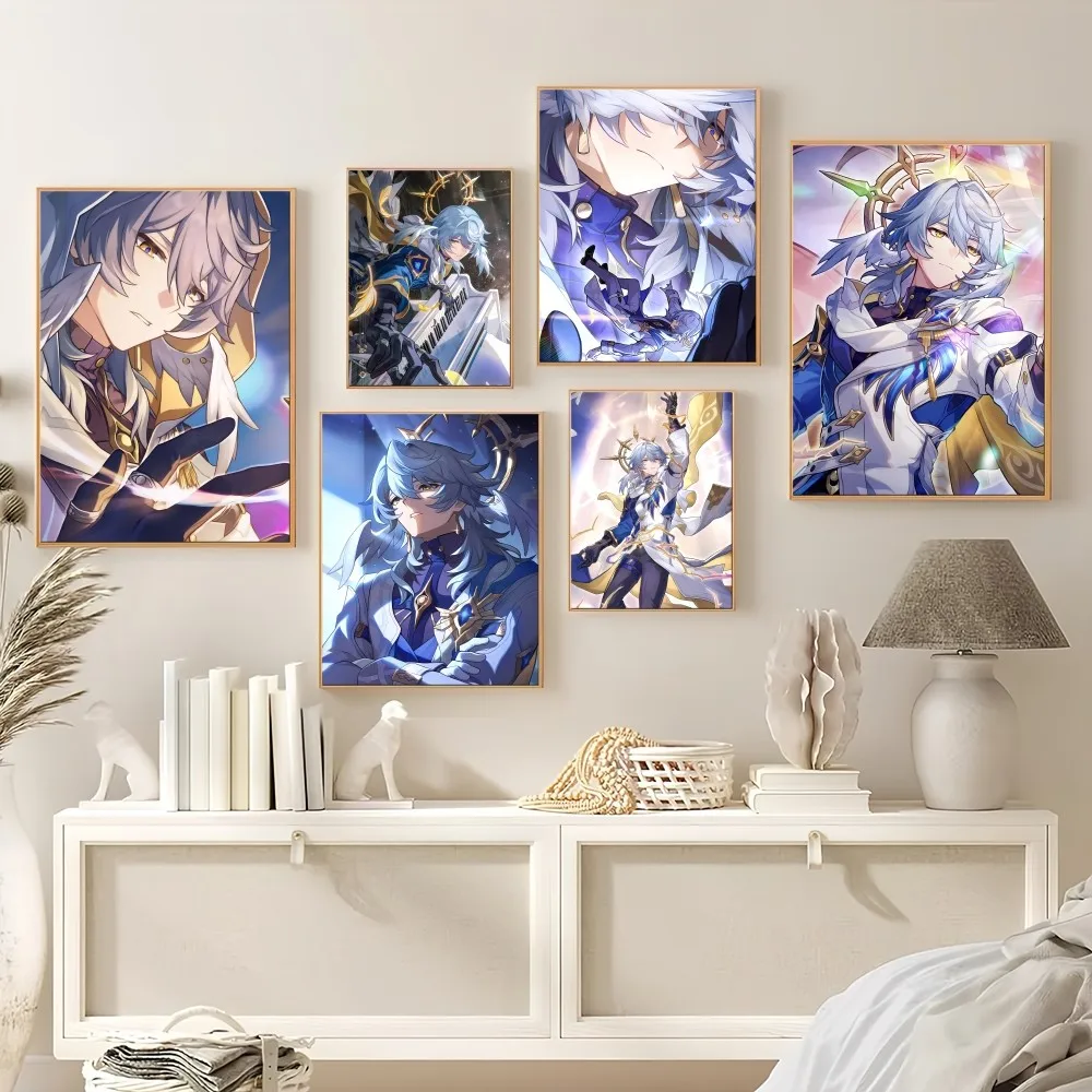 Honkai Star Rail เกมวันอาทิตย์โปสเตอร์พิมพ์ภาพวาดห้องนอนห้องนั่งเล่นตกแต่งบ้านสํานักงาน