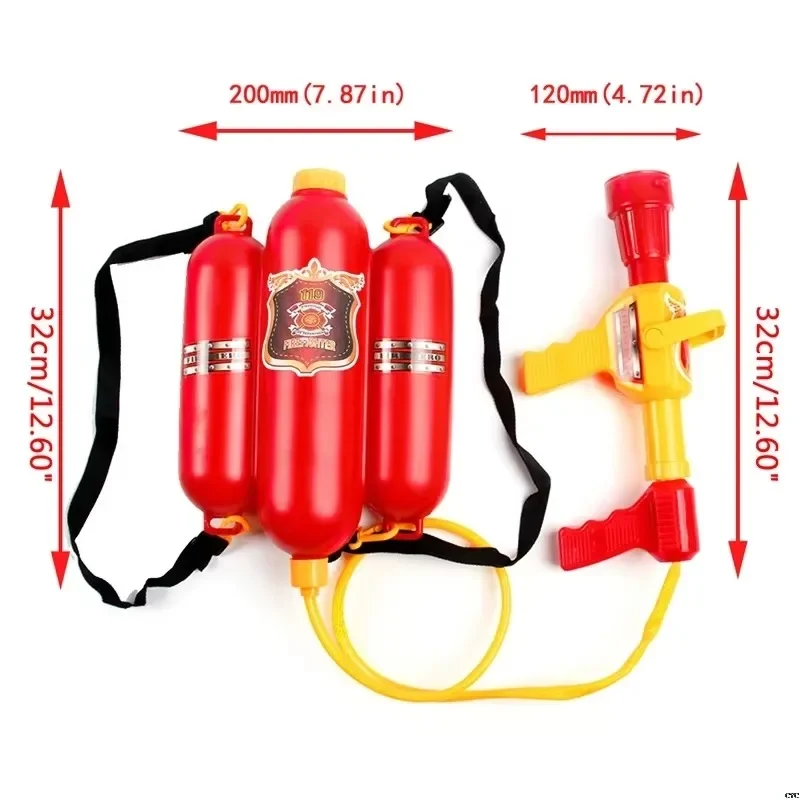 Fireman Role Play Pool Toys Fire Extinguisher Watergun Large Capacity Water Gun Fire Backpack Water Gun Firefighter Water Toy