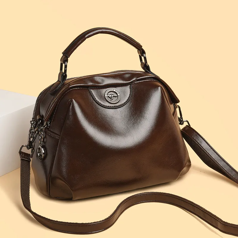 

Fashion Shoulder Bags For Women Luxury Rivet Design Purse PU Leather Ladies Solid Color Crossbody Bags Messenger Commuting Sac