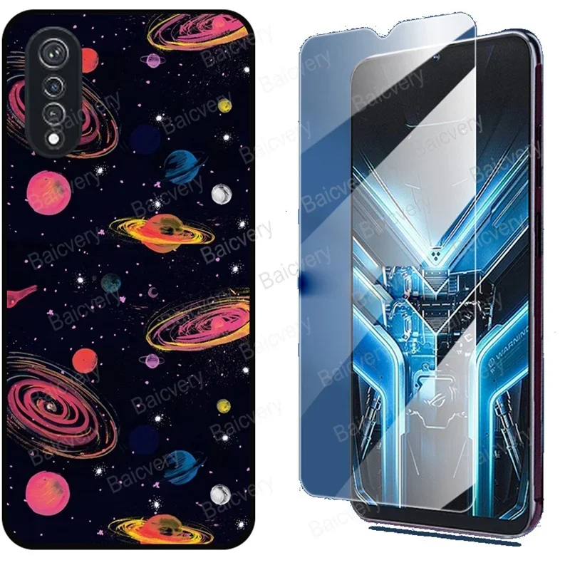 Patterned Cases for Cubot X70 Shockproof Silicone Ultra Thin Phone Back Cover With Tempered Glass Film