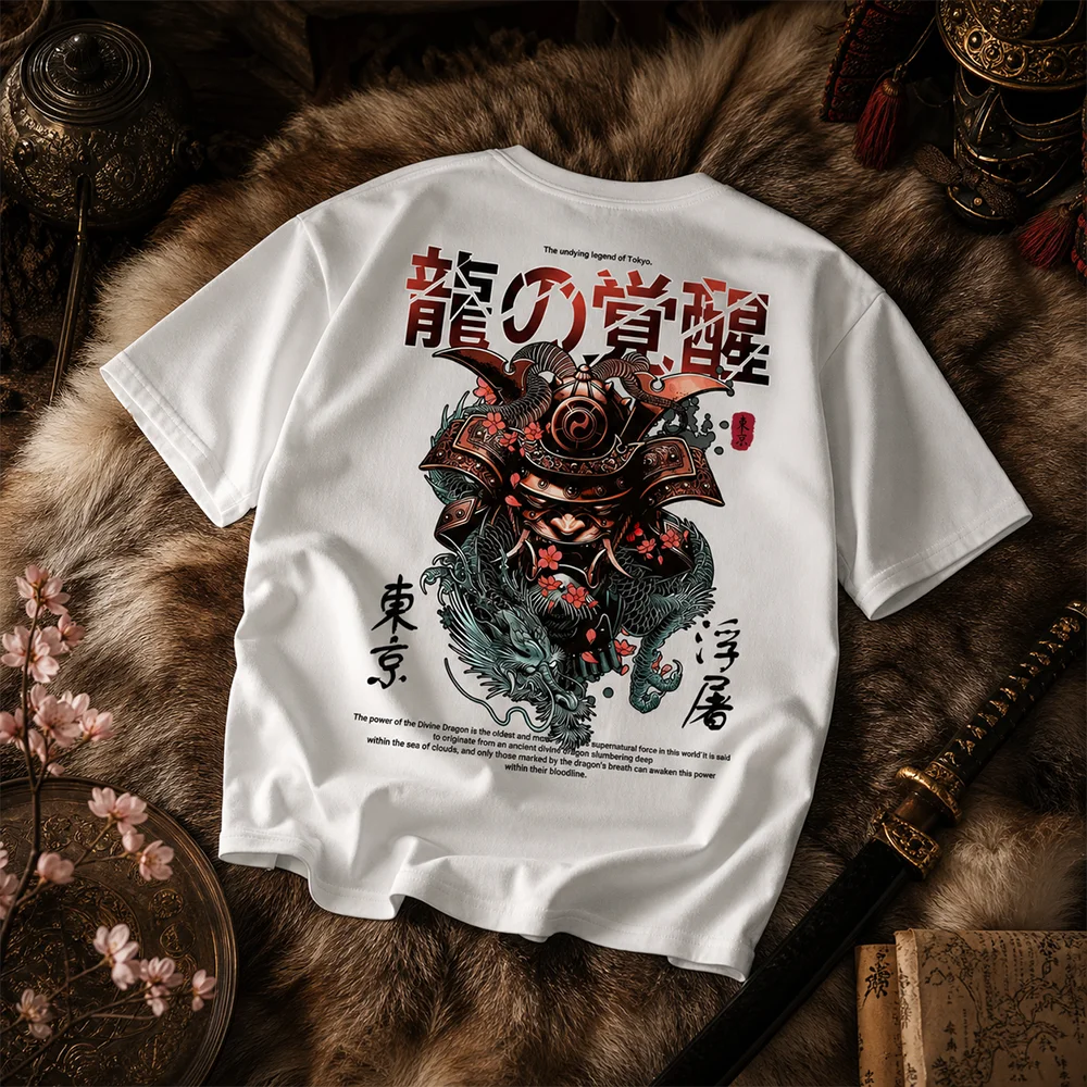 Unisex Y2K Japanese T-shirt Warrior Dragon Eternal Legend Quick-Dry Breathable Outdoor Leisure Street Parent-Child Clothing