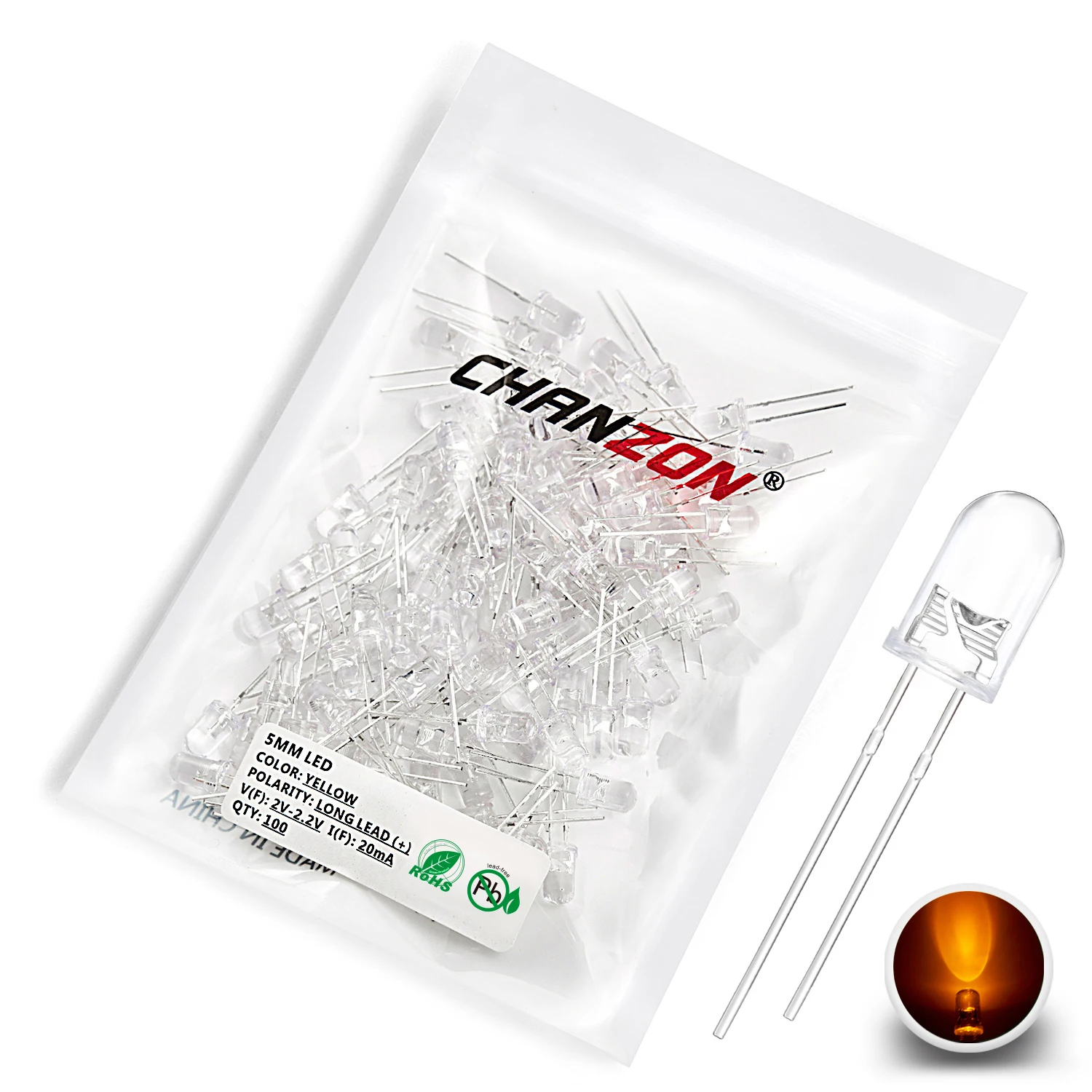 5-mm-LED-Dioden-Kit, lichtemittierend, warmweiß, rot, blau, grün, UV, orange, gelb, rosa, Set, 5 mm, 2 V, 3 V, Sortiment, super ultrahell