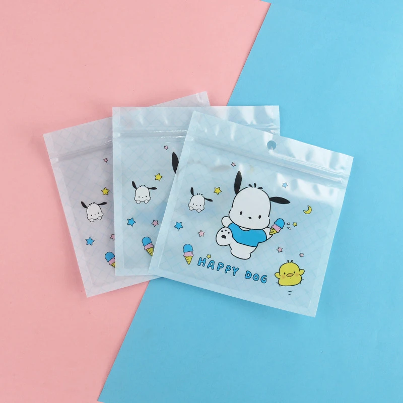 Sanrio helloo kitty lucu permen kue tas Ziplock tas kemasan makanan ringan tas ritsleting multifungsi hadiah festival 10 buah