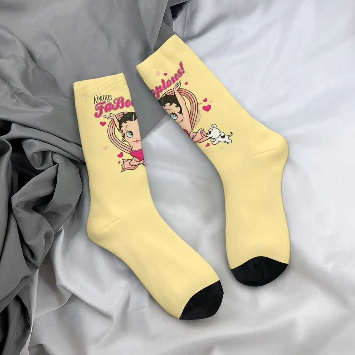 Mrs Boop-Calcetines góticos de dibujos animados para hombre y adulto, medias de monopatín suaves, medias antideslizantes con patrón de invierno