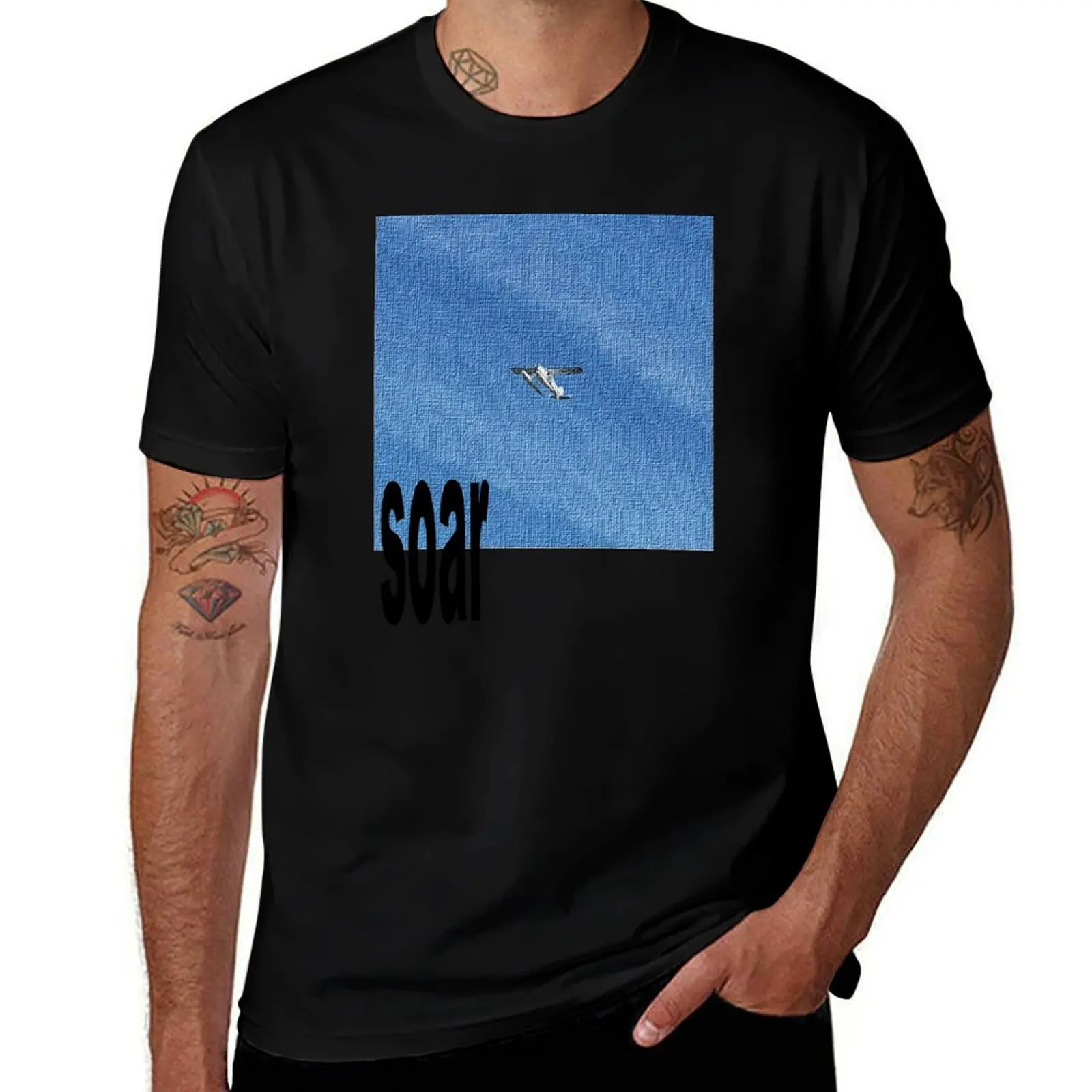 Soaring Plane T-Shirt Simple Line Art Print Tee T-Shirt