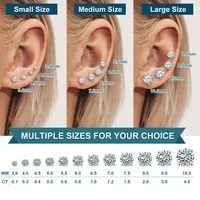 Premium 0.5-2ct Moissanite Diamond Stud Earrings for Women Orginal 925 Sterling Silver Screw Back Women Moissanite Earring 2026 - Image 6