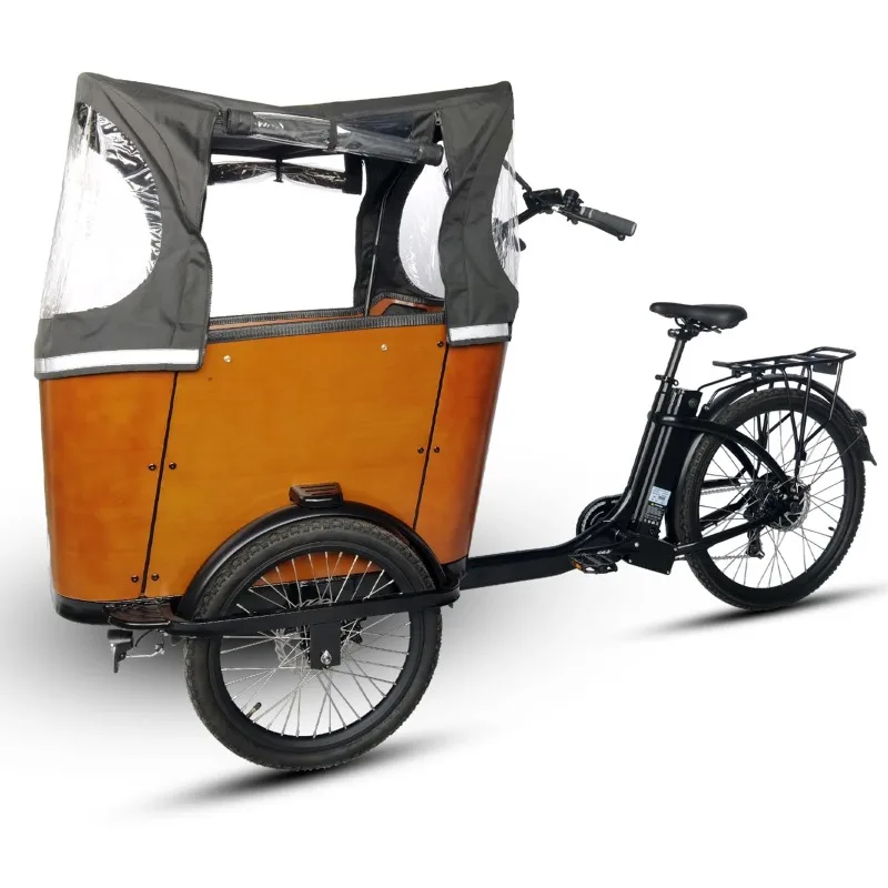 European inverted three-wheeled freight bicycle octagonal central motor electric power