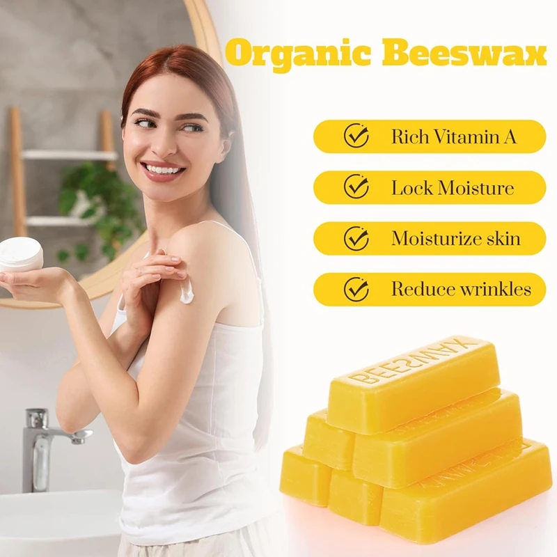 54 Pcs Beeswax Bars Yellow Beeswax Blocks Bees Wax For DIY Skin Care, Lip Balm, Lotion And Candle Making