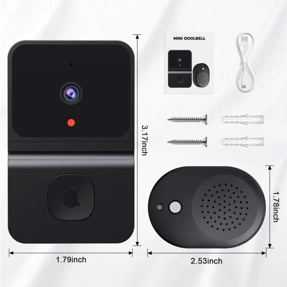 HD Wireless Video Doorbell WiFi Smart Security Camera Night Vision Remote Intercom Home Two Way Audio Doorbell System
