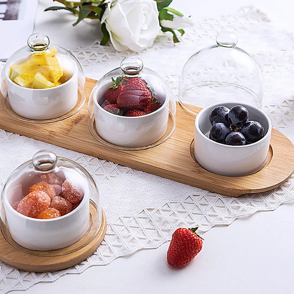 

Dessert Cup Bowl Glass Ceramic Wood Material Salad Plate Household Tableware Pudding Large Capacity Kitchen Supplies